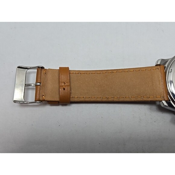 Fossil Dean FS4543 Chronograph Silver Tone Watch Leather 47mm Quartz New Battery - Picture 12 of 14